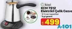 KİWİ KCM 7512 ELEKTRİKLİ ÇELİK CEZVE fiyat ve kampanya bilgisi
